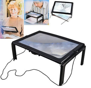 Desktop Magnifying Glass With 4 Led Lights Ultrathin A4 FullPage Large Reading Magnifier The Good Gift For Elders HY52